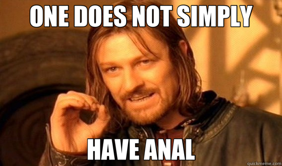ONE DOES NOT SIMPLY HAVE ANAL  One does not simply beat skyrim