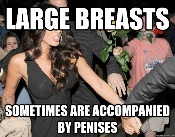large breasts sometimes are accompanied by penises  Out of his legue guy