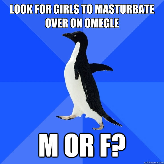 LOOK FOR GIRLS TO MASTURBATE OVER ON OMEGLE M OR F?  Socially Awkward Penguin