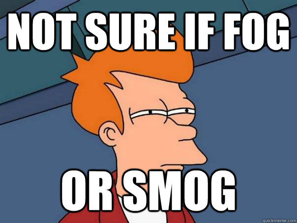 not sure if fog or smog - not sure if fog or smog  Futurama Fry