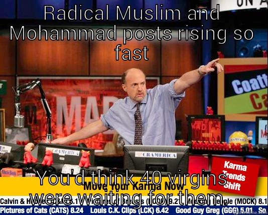 RADICAL MUSLIM AND MOHAMMAD POSTS RISING SO FAST YOU'D THINK 40 VIRGINS WERE WAITING FOR THEM.  Mad Karma with Jim Cramer