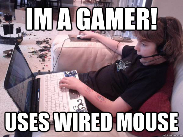 Im a gamer! Uses wired mouse  wizard 101