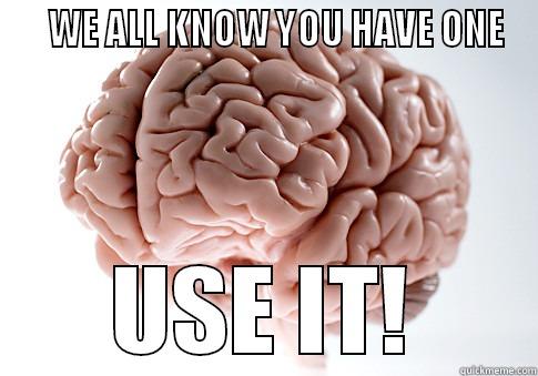    WE ALL KNOW YOU HAVE ONE USE IT! Scumbag Brain