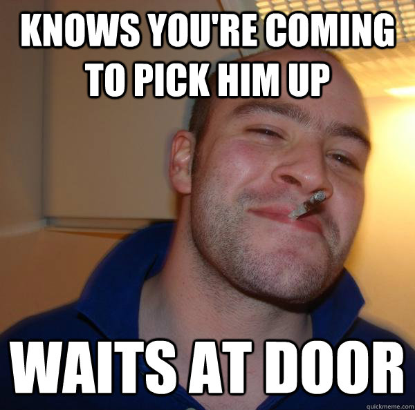 knows you're coming to pick him up waits at door - knows you're coming to pick him up waits at door  Misc