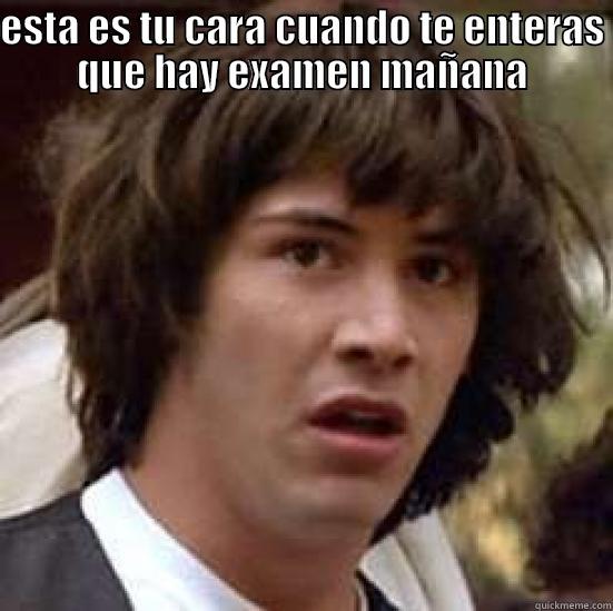 ESTA ES TU CARA CUANDO TE ENTERAS QUE HAY EXAMEN MAÑANA  conspiracy keanu