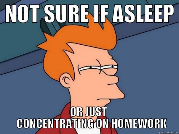  NOT SURE IF ASLEEP  OR JUST    CONCENTRATING ON HOMEWORK Futurama Fry