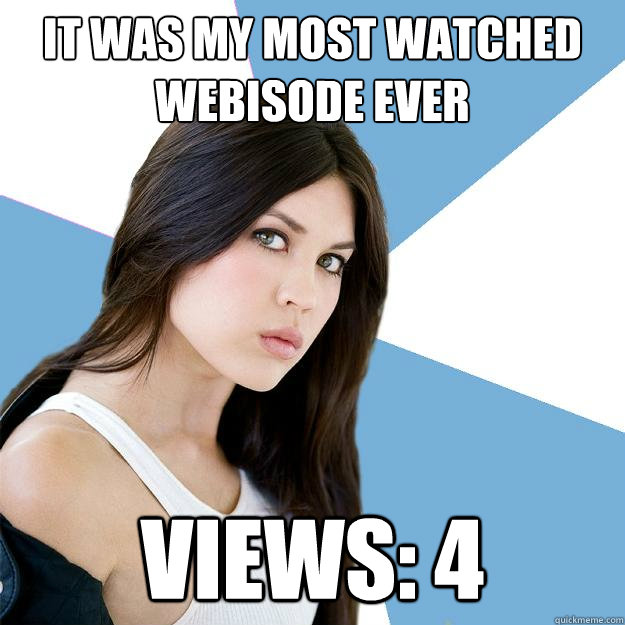 It was my most watched webisode ever Views: 4 - It was my most watched webisode ever Views: 4  Annoying IMDB Actress