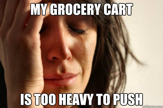 My grocery cart  is too heavy to push - My grocery cart  is too heavy to push  First World Problems