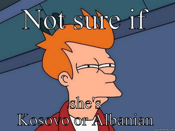 NOT SURE IF SHE'S KOSOVO OR ALBANIAN Futurama Fry