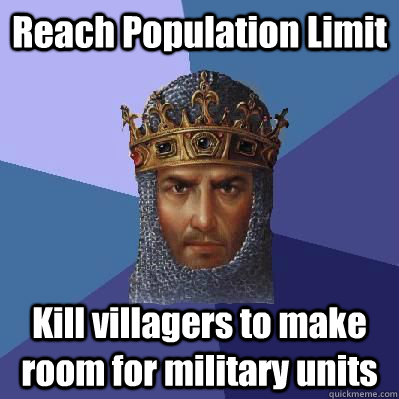 Reach Population Limit Kill villagers to make room for military units - Reach Population Limit Kill villagers to make room for military units  Age of Empires