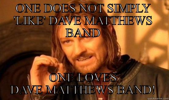 ONE DOES NOT SIMPLY 'LIKE' DAVE MATTHEWS BAND ONE LOVES DAVE MATTHEWS BAND! Boromir