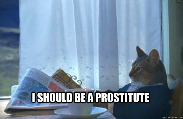 I should be a prostitute  Sophisticated Cat
