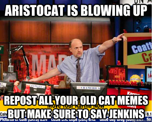 Aristocat is blowing up repost all your old cat memes but make sure to say jenkins  Mad Karma with Jim Cramer