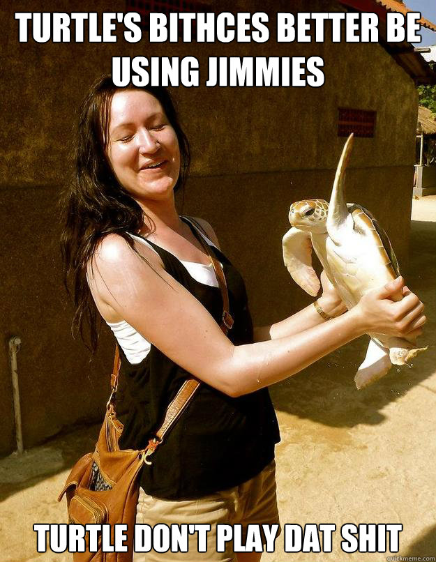 turtle's bithces better be using jimmies turtle don't play dat shit  Domestic Violence Turtle