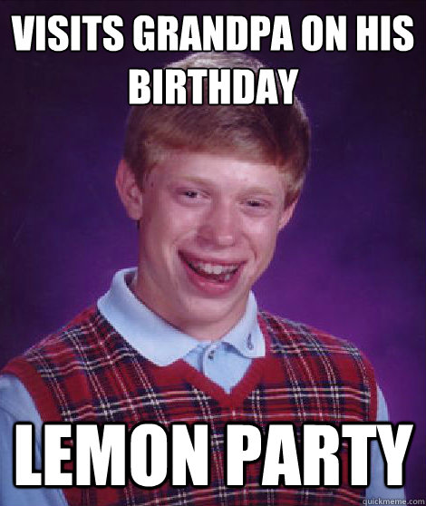 Visits Grandpa on his birthday LEMON PARTY  