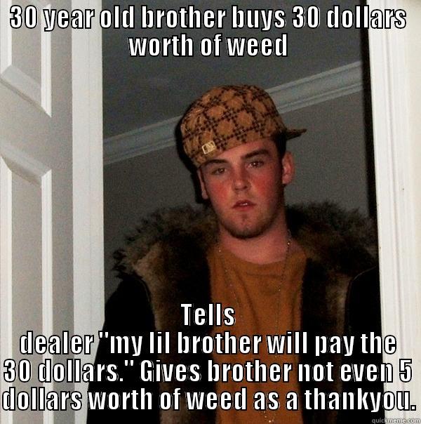 30 YEAR OLD BROTHER BUYS 30 DOLLARS WORTH OF WEED TELLS DEALER 