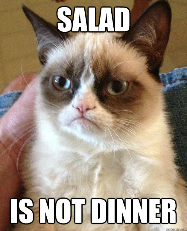 Salad is not dinner  Grumpy Cat