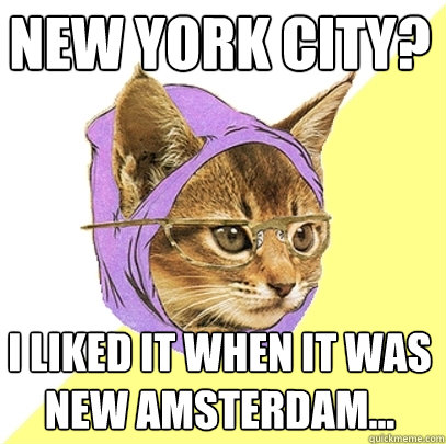 New York City? I liked it when it was New Amsterdam...  Hipster Kitty