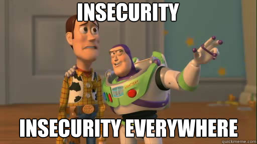 Insecurity insecurity everywhere Caption 3 goes here  Everywhere