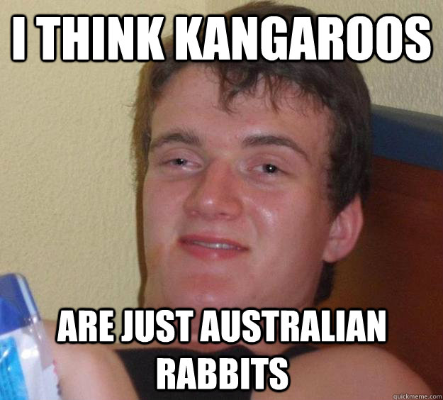 I think kangaroos are just Australian rabbits - I think kangaroos are just Australian rabbits  10 Guy