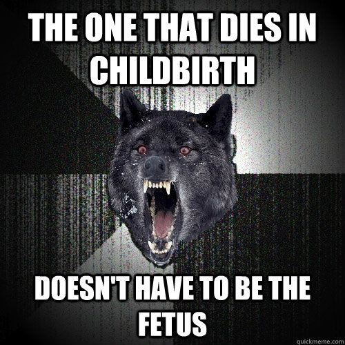 The one that dies in childbirth doesn't have to be the fetus - The one that dies in childbirth doesn't have to be the fetus  Insanity Wolf