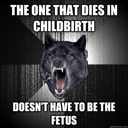 The one that dies in childbirth doesn't have to be the fetus - The one that dies in childbirth doesn't have to be the fetus  Insanity Wolf