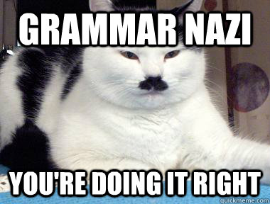 Grammar Nazi You're doing it right  