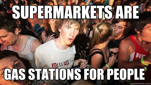 Supermarkets are  Gas Stations For People   Sudden Clarity Clarence