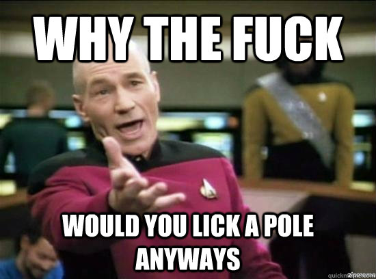 Why the fuck would you lick a pole anyways  Annoyed Picard HD