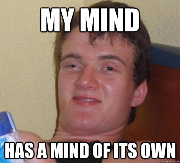 my mind has a mind of its own - my mind has a mind of its own  10 Guy