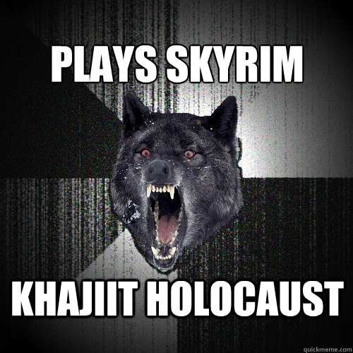 Plays Skyrim Khajiit holocaust - Plays Skyrim Khajiit holocaust  Insanity Wolf