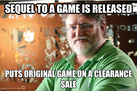 Sequel to a game is released Puts original game on a clearance sale  Good Guy Gabe