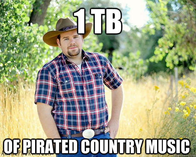 1 TB Of pirated Country music - 1 TB Of pirated Country music  Cowboy Computer Geek