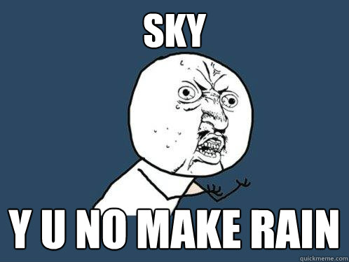 Sky y u no make rain  Y U No