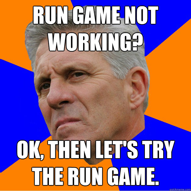 Run game not working? OK, then let's try the run game.  Uninformed Zook