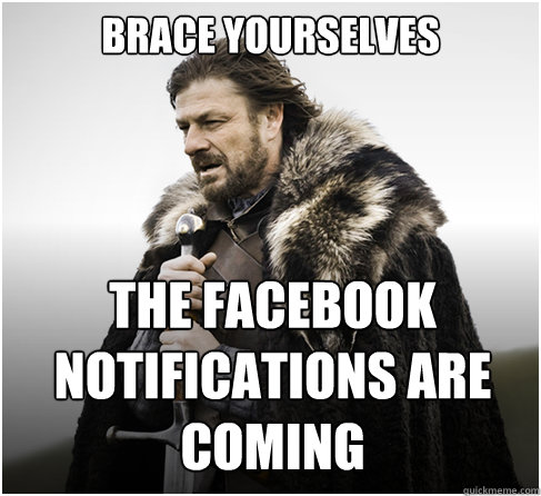 Brace Yourselves the facebook notifications are coming  boromirkimjong