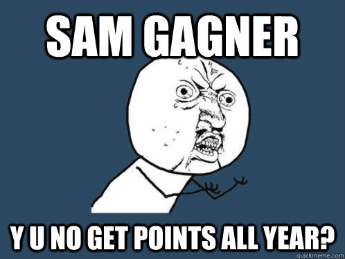Sam gagner y u no get points all year?  