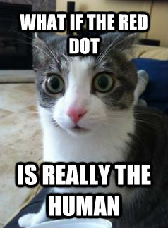 WHAT IF THE RED DOT IS REALLY THE HUMAN  untitled meme