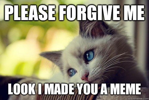 Please Forgive Me Look I Made You a Meme  - Please Forgive Me Look I Made You a Meme   First World Problems Cat