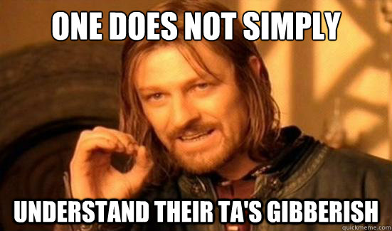 One Does Not Simply Understand their TA's gibberish  Boromir