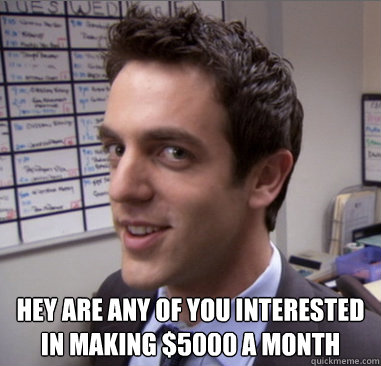  Hey are any of you interested in making $5000 a month -  Hey are any of you interested in making $5000 a month  Scheming Ryan
