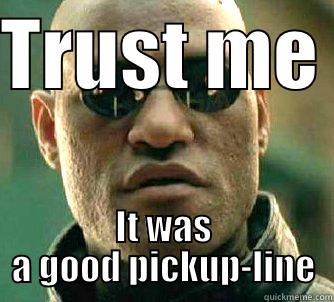 TRUST ME  IT WAS A GOOD PICKUP-LINE Matrix Morpheus