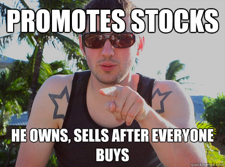 Promotes Stocks He Owns, Sells After Everyone Buys  