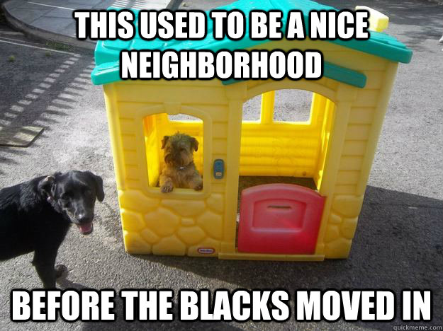 This used to be a nice neighborhood Before the blacks moved in - This used to be a nice neighborhood Before the blacks moved in  Upper Class White Dog