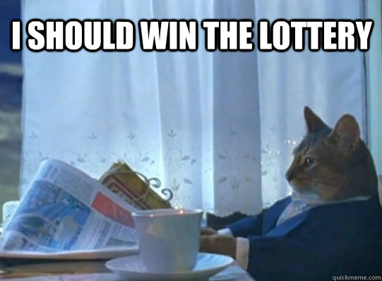 I should win the lottery  - I should win the lottery   Sophisticated Cat
