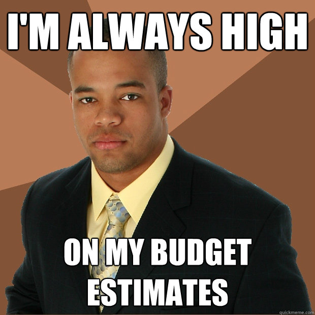 I'M ALWAYS HIGH ON MY BUDGET ESTIMATES  Successful Black Man