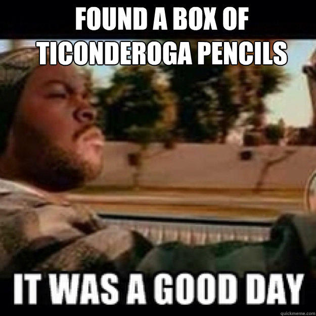 found a box of Ticonderoga pencils  - found a box of Ticonderoga pencils   icecube no ak