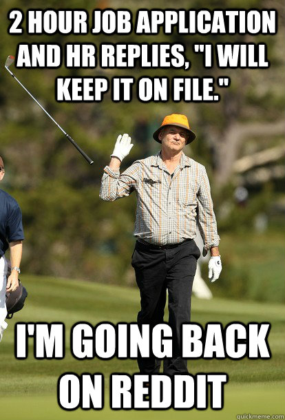 2 hour job application and HR replies, 