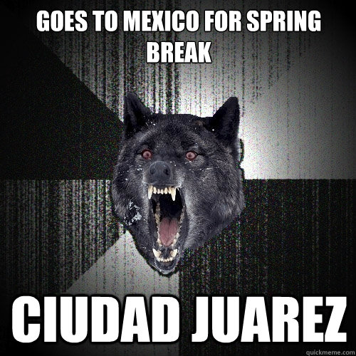 Goes to Mexico for Spring Break CIUDAD JUAREZ  Insanity Wolf