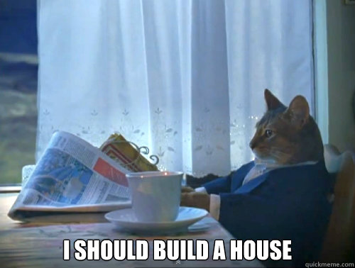  I should build a house  The One Percent Cat
